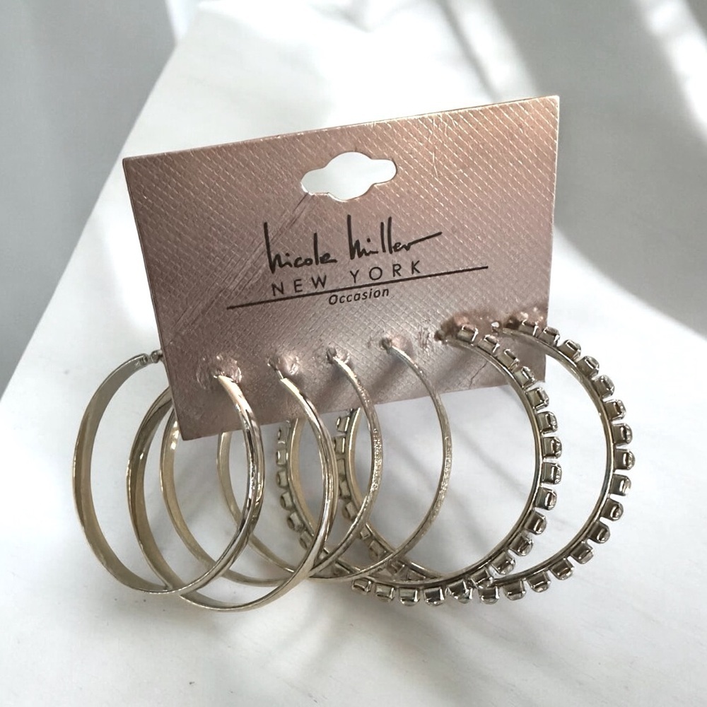 Nicole Miller Occasion Glitz & Glam Hoop Earrings - Set of 3